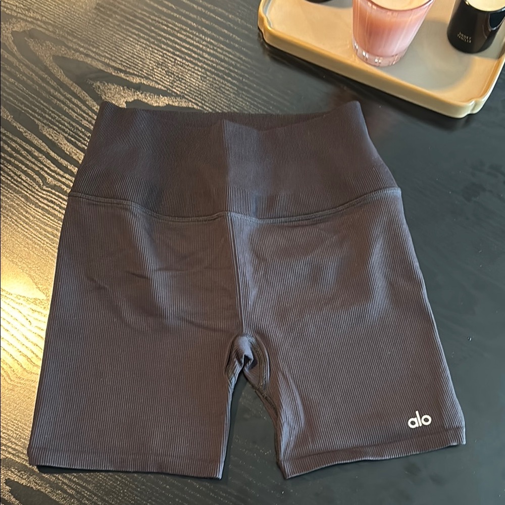 ALO Yoga Black Bike Shorts High-Waist Athletic